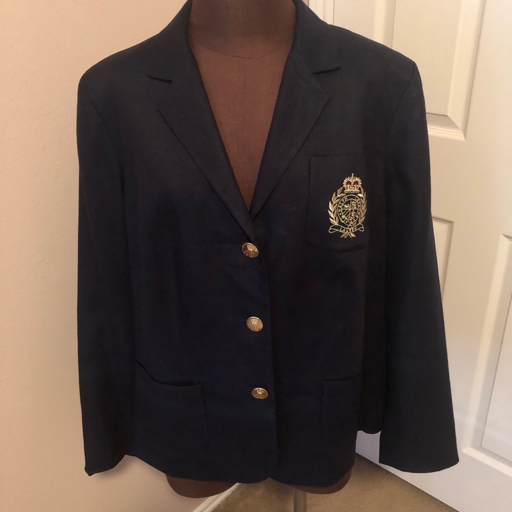 Ralph Lauren Black Crested Blazer